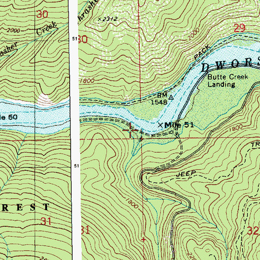 Topographic Map of Butte Creek, ID