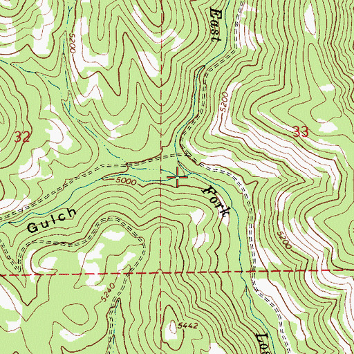 Topographic Map of Butter Gulch, ID