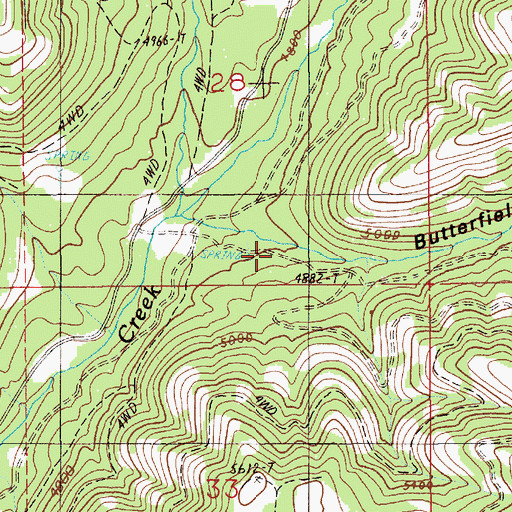 Topographic Map of Butterfield Gulch, ID