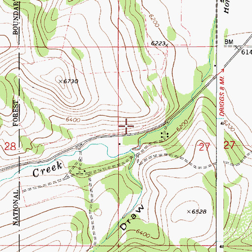 Topographic Map of Buttermilk Draw, ID