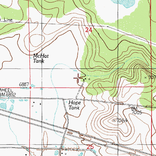 Topographic Map of Johns Park, AZ
