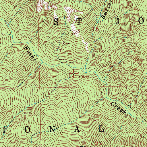 Topographic Map of Buzzard Creek, ID
