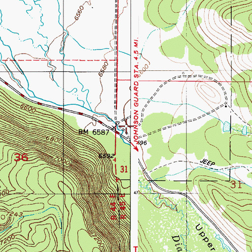 Topographic Map of Cabin Creek, ID