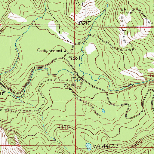Topographic Map of Cabin Creek, ID