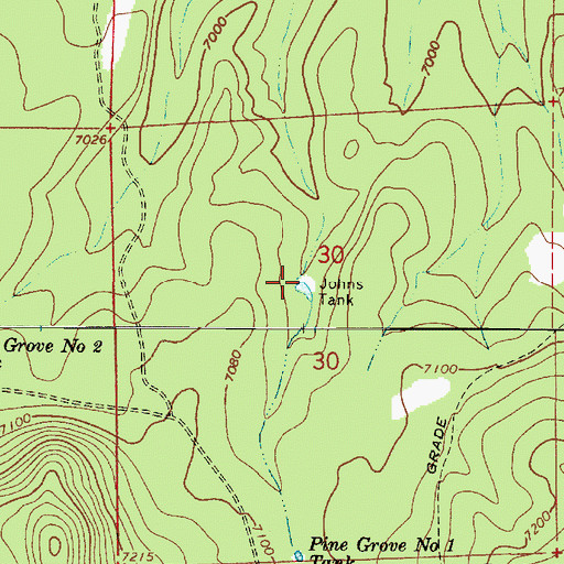 Topographic Map of Johns Tank, AZ