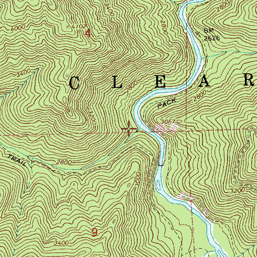 Topographic Map of Cabin Creek, ID