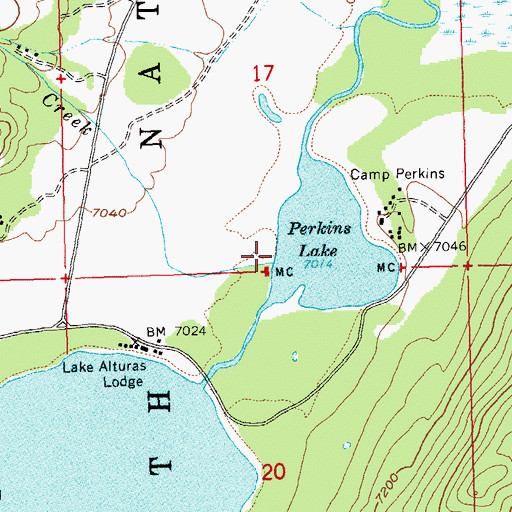 Topographic Map of Cabin Creek, ID