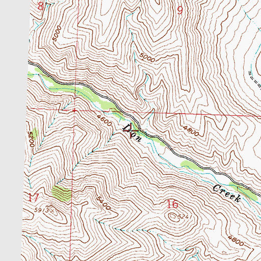 Topographic Map of Cabin Creek, ID
