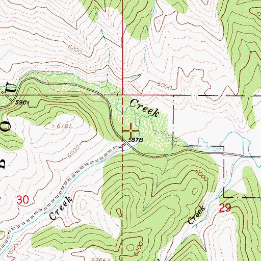 Topographic Map of Cabin Creek, ID