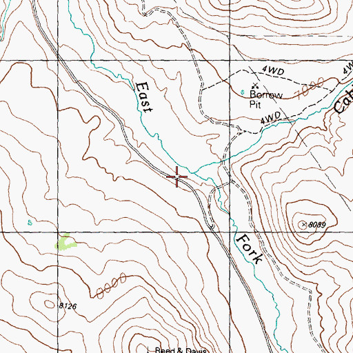 Topographic Map of Cabin Creek, ID