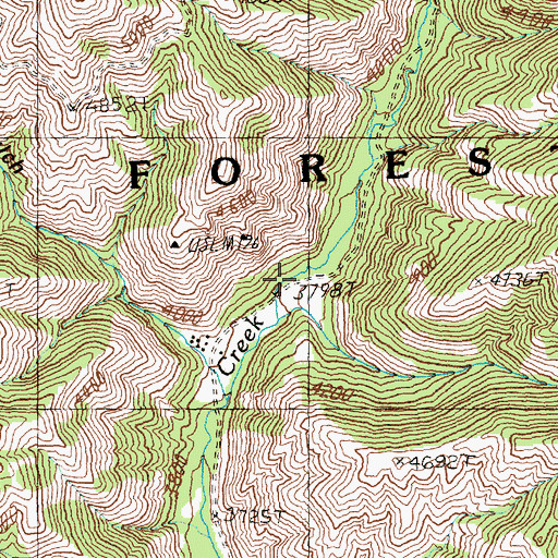 Topographic Map of Cabin Creek, ID