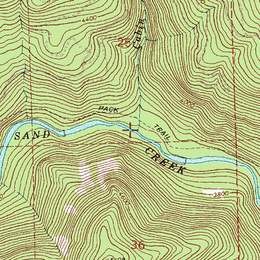Topographic Map of Cabin Creek, ID