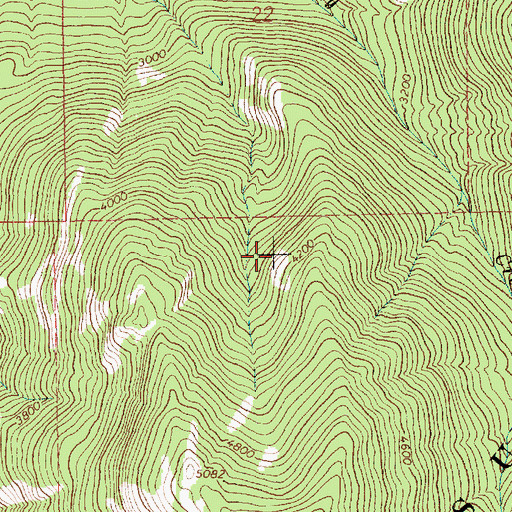 Topographic Map of Cabinet Mountains, MT