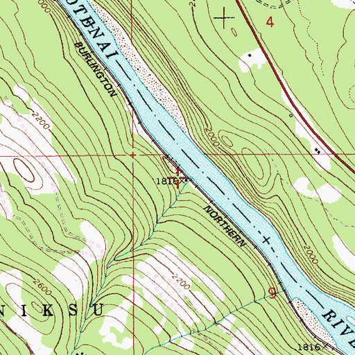 Topographic Map of Caboose Creek, ID