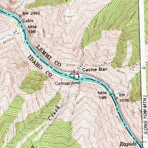Topographic Map of Cache Bar, ID