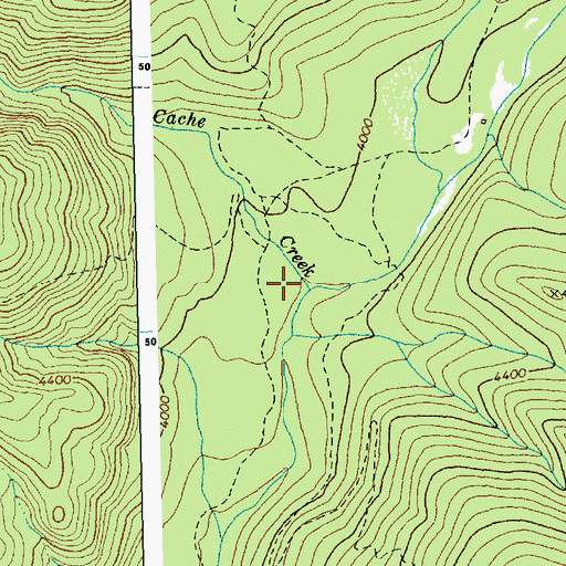 Topographic Map of Cache Creek, ID