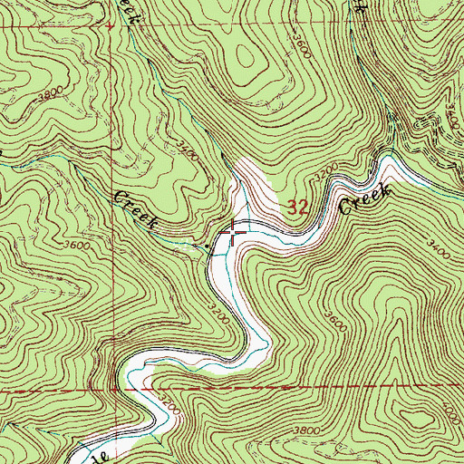 Topographic Map of Cache Creek, ID
