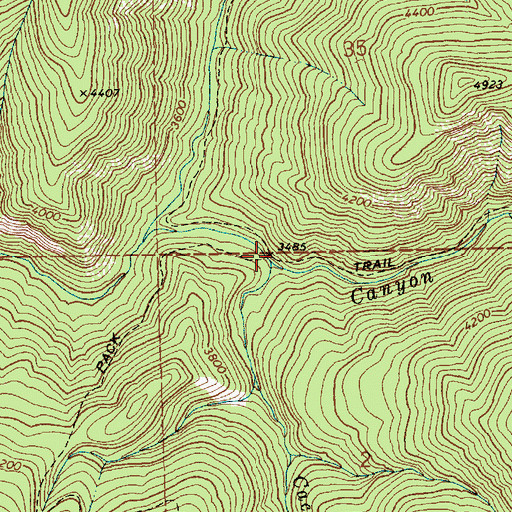 Topographic Map of Cache Creek, ID