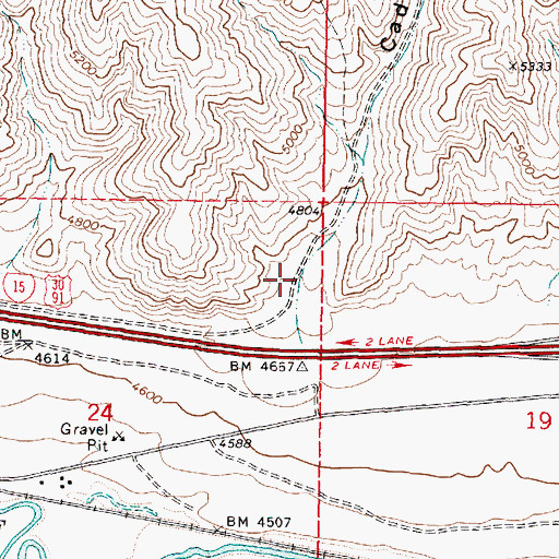 Topographic Map of Caddy Canyon, ID