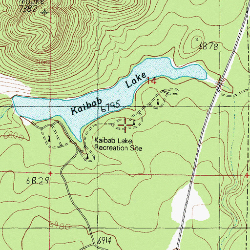 Topographic Map of Kaibab Lake Recreation Site Kaibab Lake Campground, AZ