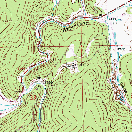 Topographic Map of Cal-Idaho Pit, ID