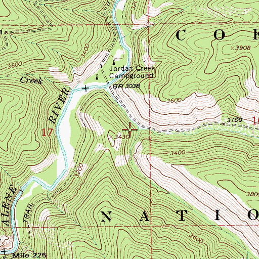 Topographic Map of Calamity Creek, ID