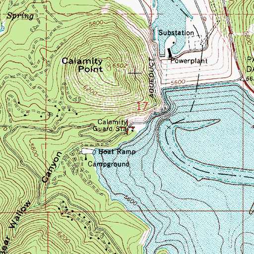 Topographic Map of Calamity Guard Station, ID