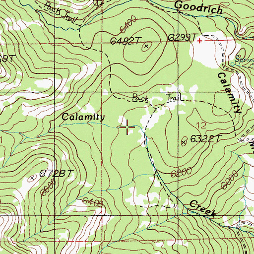 Topographic Map of Calamity Meadows, ID