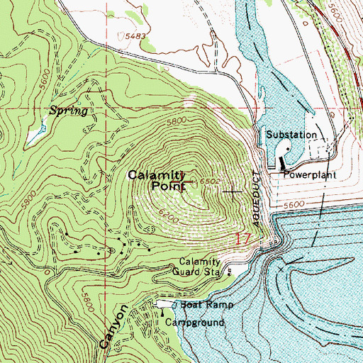 Topographic Map of Calamity Point, ID