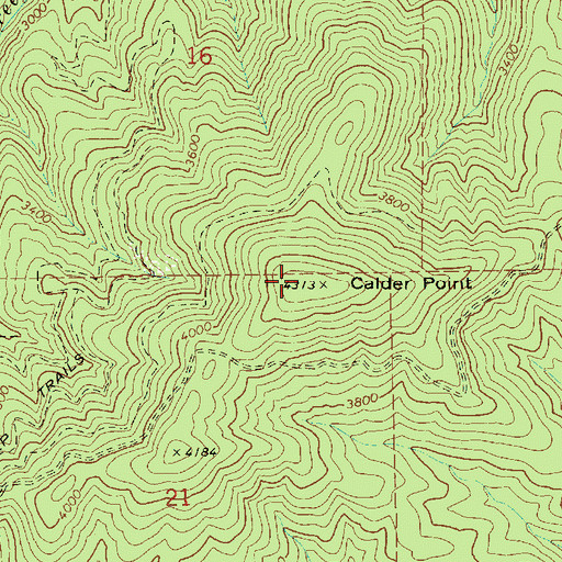 Topographic Map of Calder Point, ID