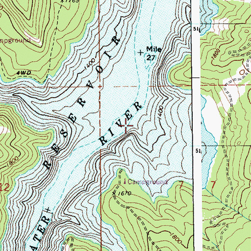 Topographic Map of Caldwell Creek, ID