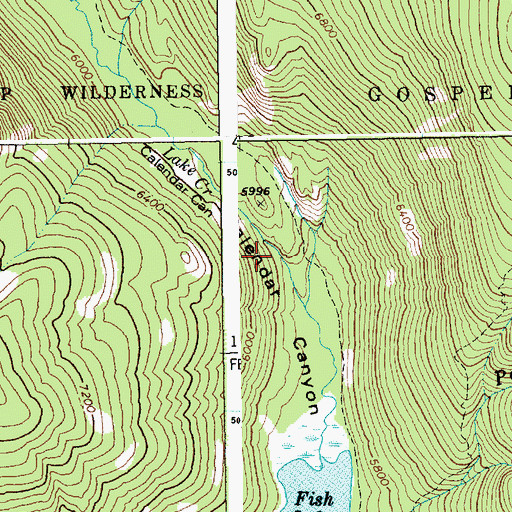 Topographic Map of Calendar Canyon, ID