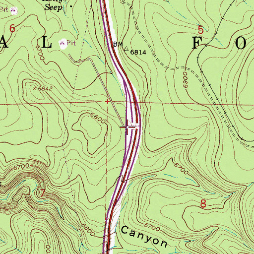 Topographic Map of Kelly Canyon Interchange, AZ