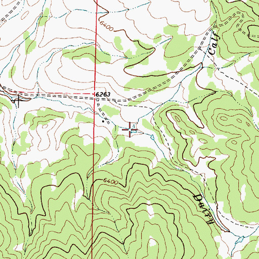 Topographic Map of Calf Creek, ID