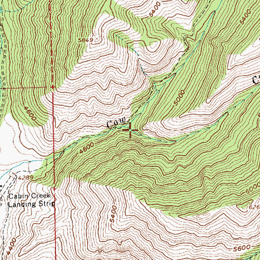 Topographic Map of Calf Creek, ID