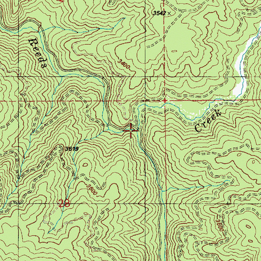 Topographic Map of Calhoun Creek, ID