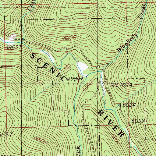 Topographic Map of California Creek, ID