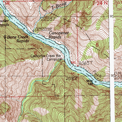 Topographic Map of California Creek, ID