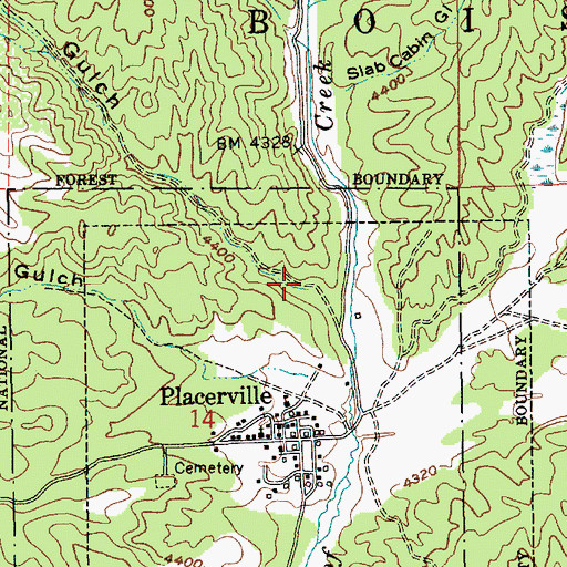 Topographic Map of California Gulch, ID