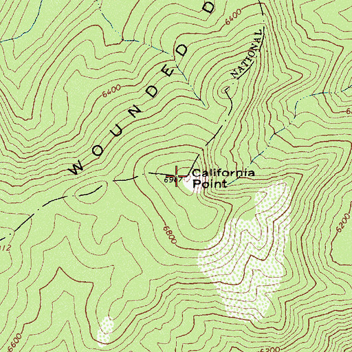 Topographic Map of California Point, ID
