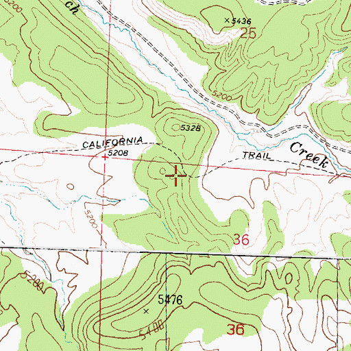 Topographic Map of California Trail, ID