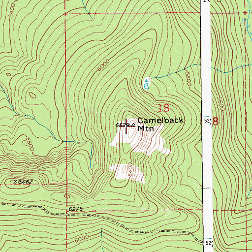 Topographic Map of Camelback Mountain, ID