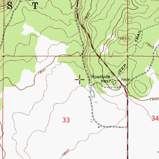 Topographic Map of Kendrick Recreation Site, AZ