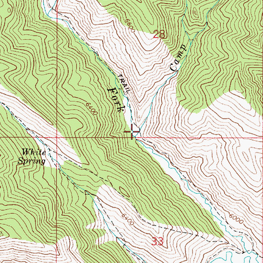 Topographic Map of Camp Creek, ID