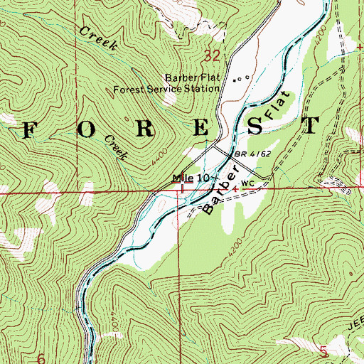 Topographic Map of Camp Creek, ID