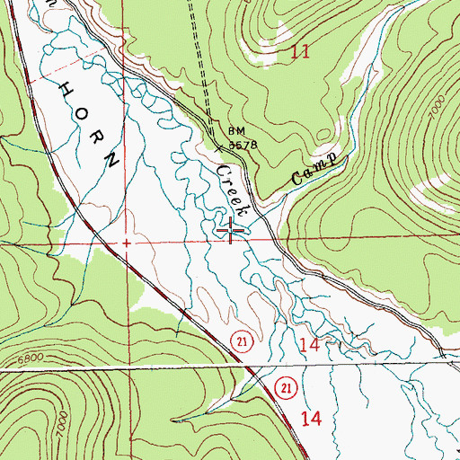 Topographic Map of Camp Creek, ID