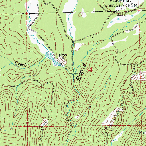 Topographic Map of Camp Creek, ID