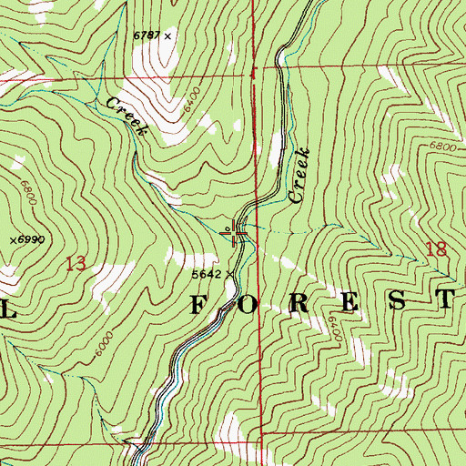Topographic Map of Camp Creek, ID