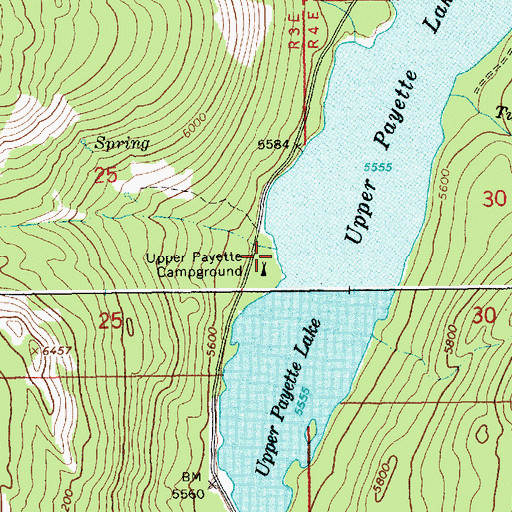 Topographic Map of Camp Creek, ID