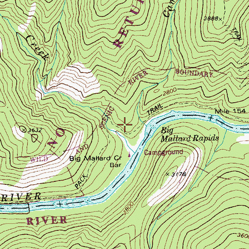 Topographic Map of Camp Creek, ID